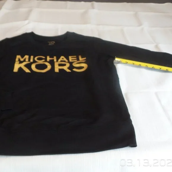 Womens MICHAEL KORS Black Sweatshirt Size Small Like NEW - Picture 5 of 10